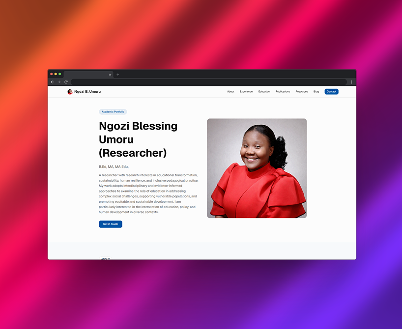Ngozi Umoru Portfolio Website - Website Design & Development